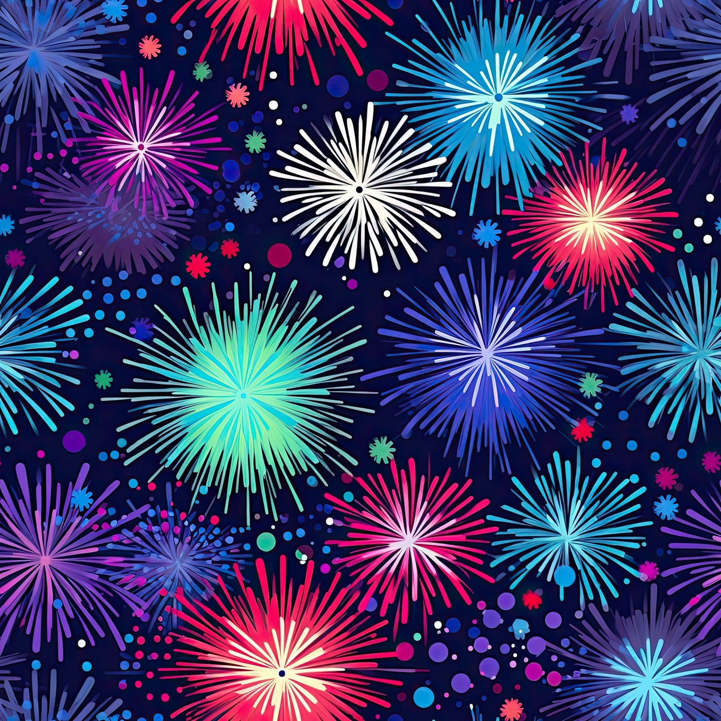 Firework Garden Pattern 19 Quilting Cotton Fabric