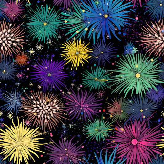 Firework Garden Pattern 3 Quilting Cotton Fabric