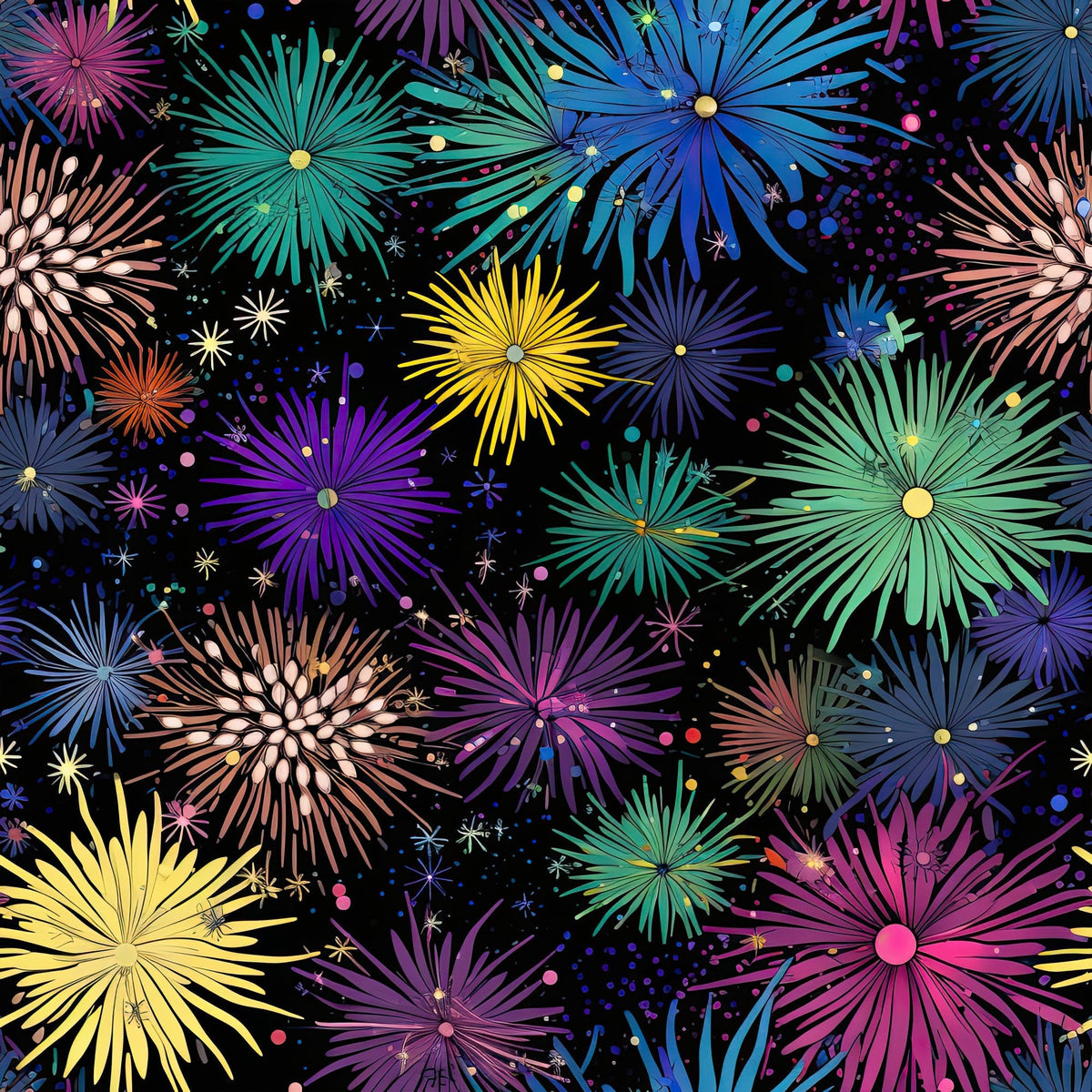 Midnight Sparklers Pattern 3 Minky Fabric