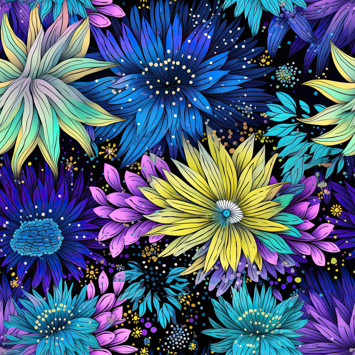 Midnight Sparklers Pattern 4 Minky Fabric
