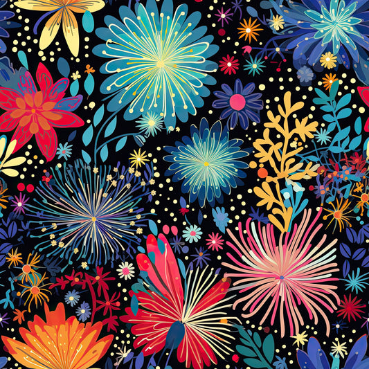 Firework Garden Pattern 6 Quilting Cotton Fabric
