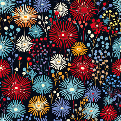 Firework Garden Pattern 7 Quilting Cotton Fabric
