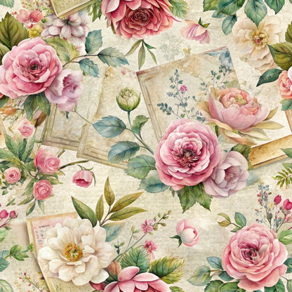 Heirloom Rose Letters Pattern 10 Minky Fabric