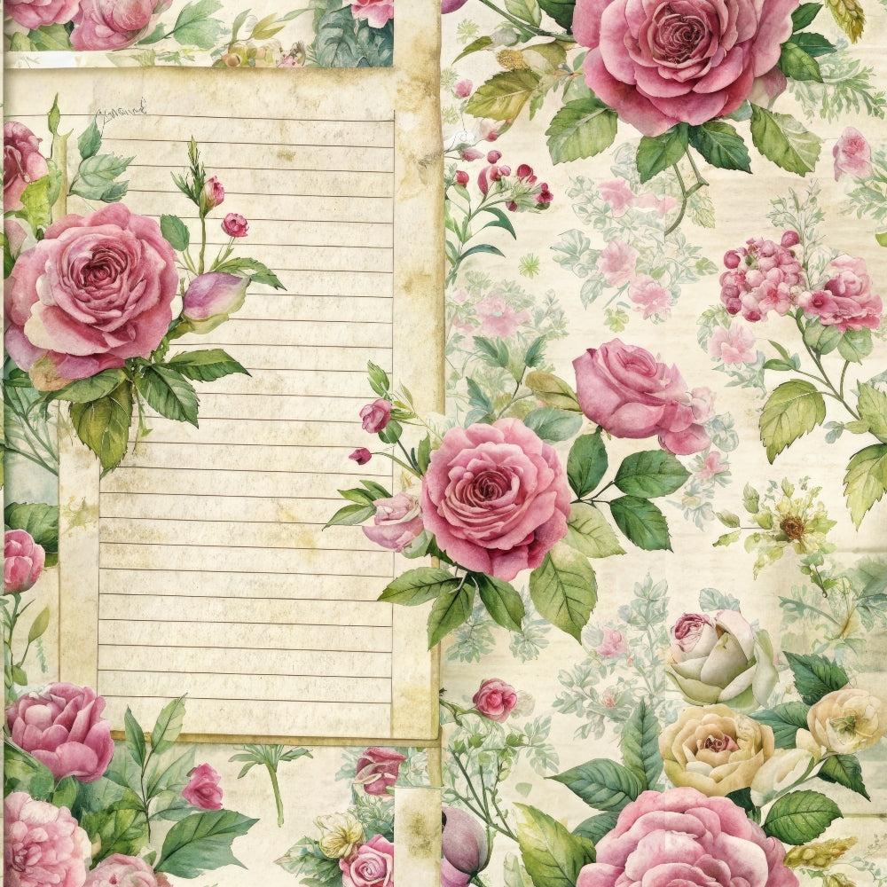 Heirloom Rose Letters Pattern 11 Minky Fabric