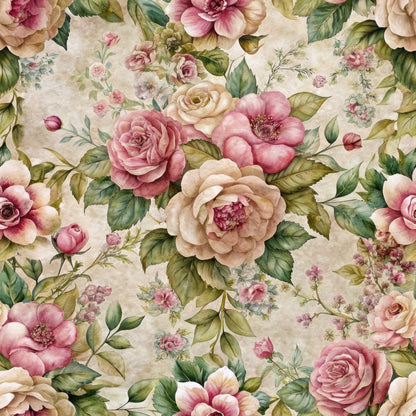 Heirloom Rose Letters Pattern 1 Minky Fabric