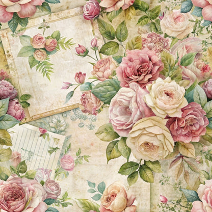 Heirloom Rose Letters Pattern 2 Minky Fabric