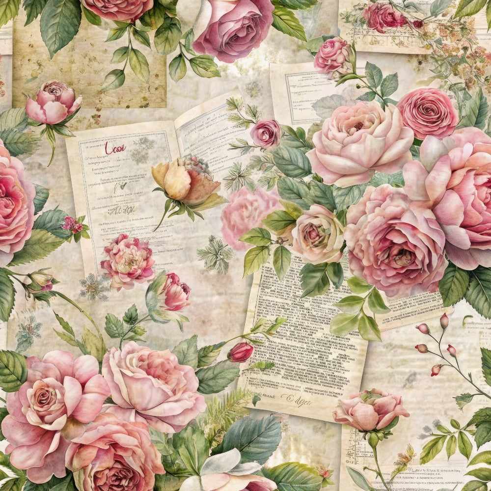 Heirloom Rose Letters Pattern 3 Minky Fabric