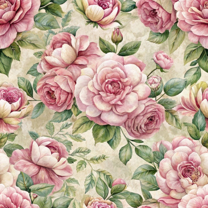 Heirloom Rose Letters Pattern 4 Minky Fabric