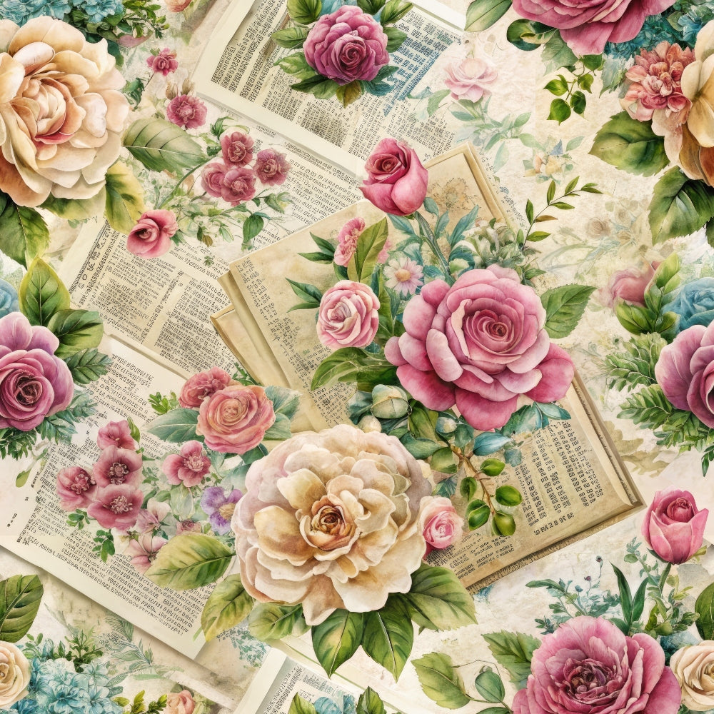 Heirloom Rose Letters Pattern 9 Minky Fabric