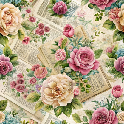 Heirloom Rose Letters Pattern 9 Minky Fabric