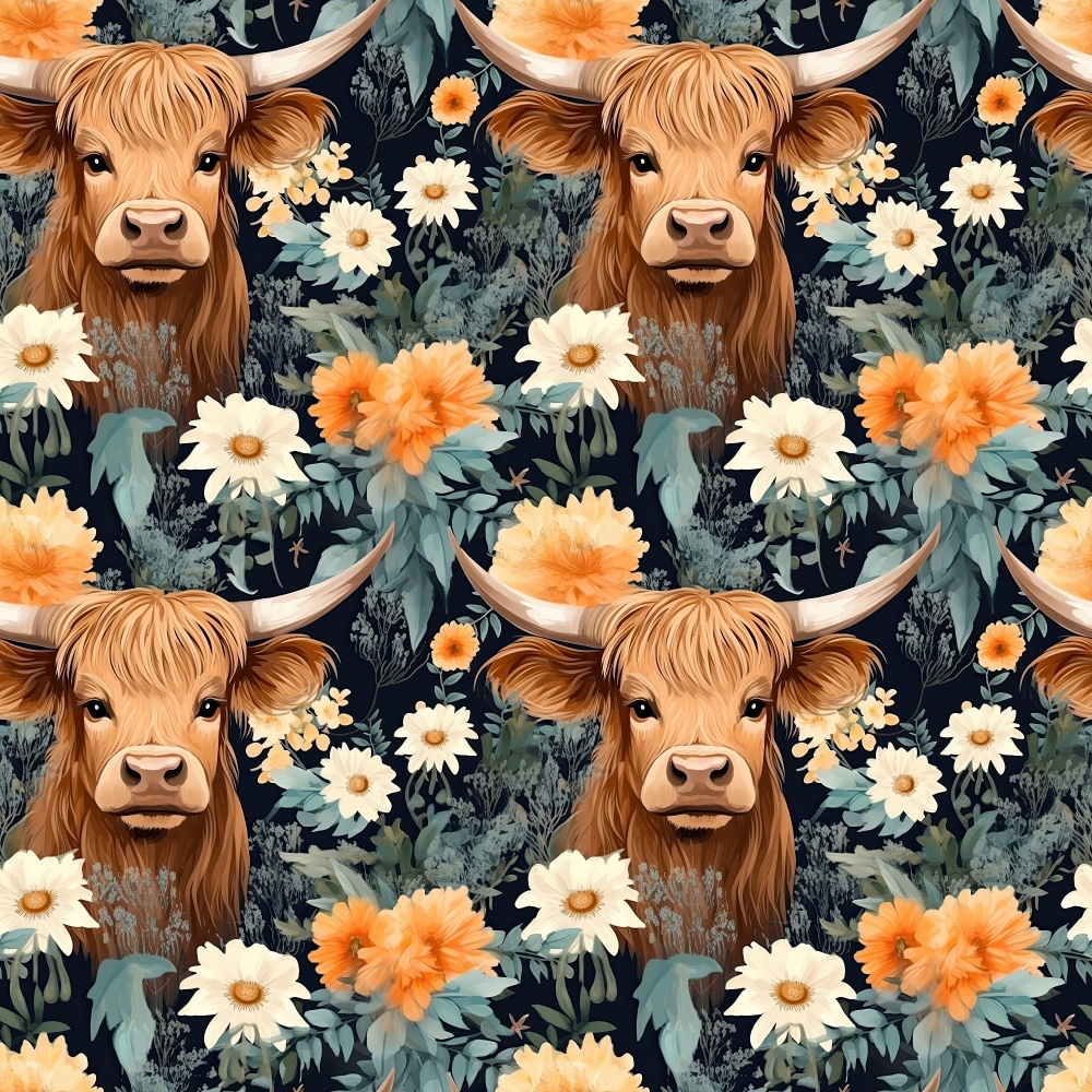 Bovine Blooms Pattern 11 Minky Fabric