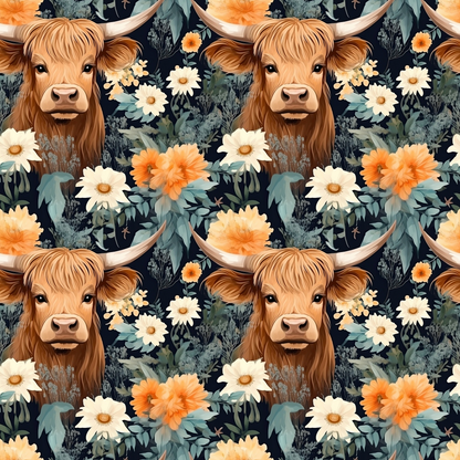 Bovine Blooms Pattern 11 Minky Fabric
