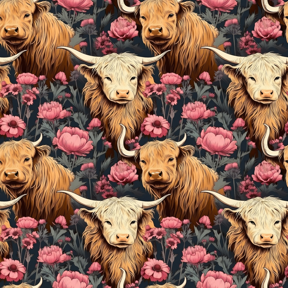 Bovine Blooms Pattern 12 Minky Fabric