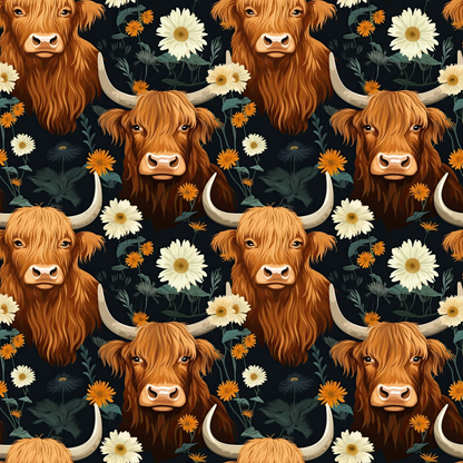 Bovine Blooms Pattern 1 Minky Fabric