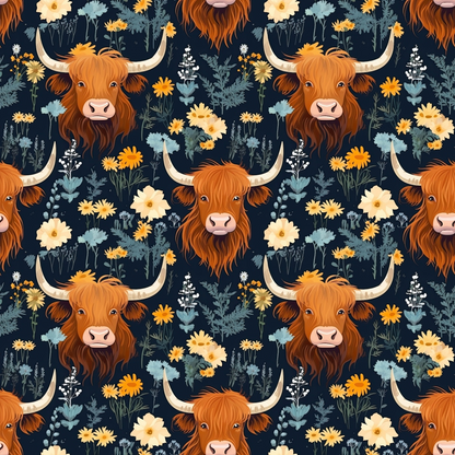 Bovine Blooms Pattern 2 Minky Fabric
