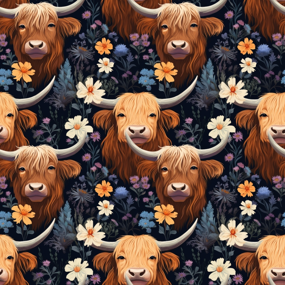 Bovine Blooms Pattern 3 Minky Fabric