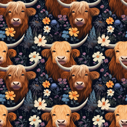 Bovine Blooms Pattern 3 Minky Fabric