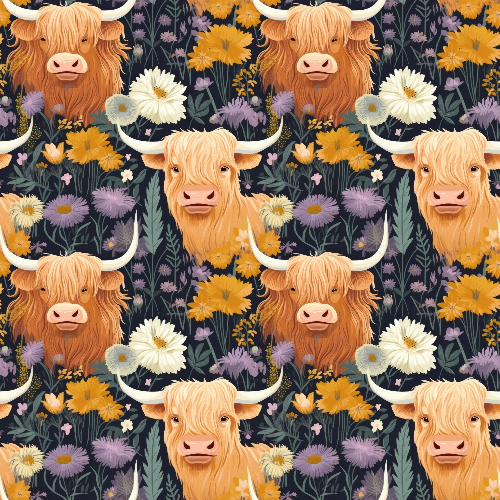 Bovine Blooms Pattern 4 Minky Fabric