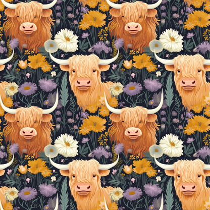 Bovine Blooms Pattern 4 Minky Fabric