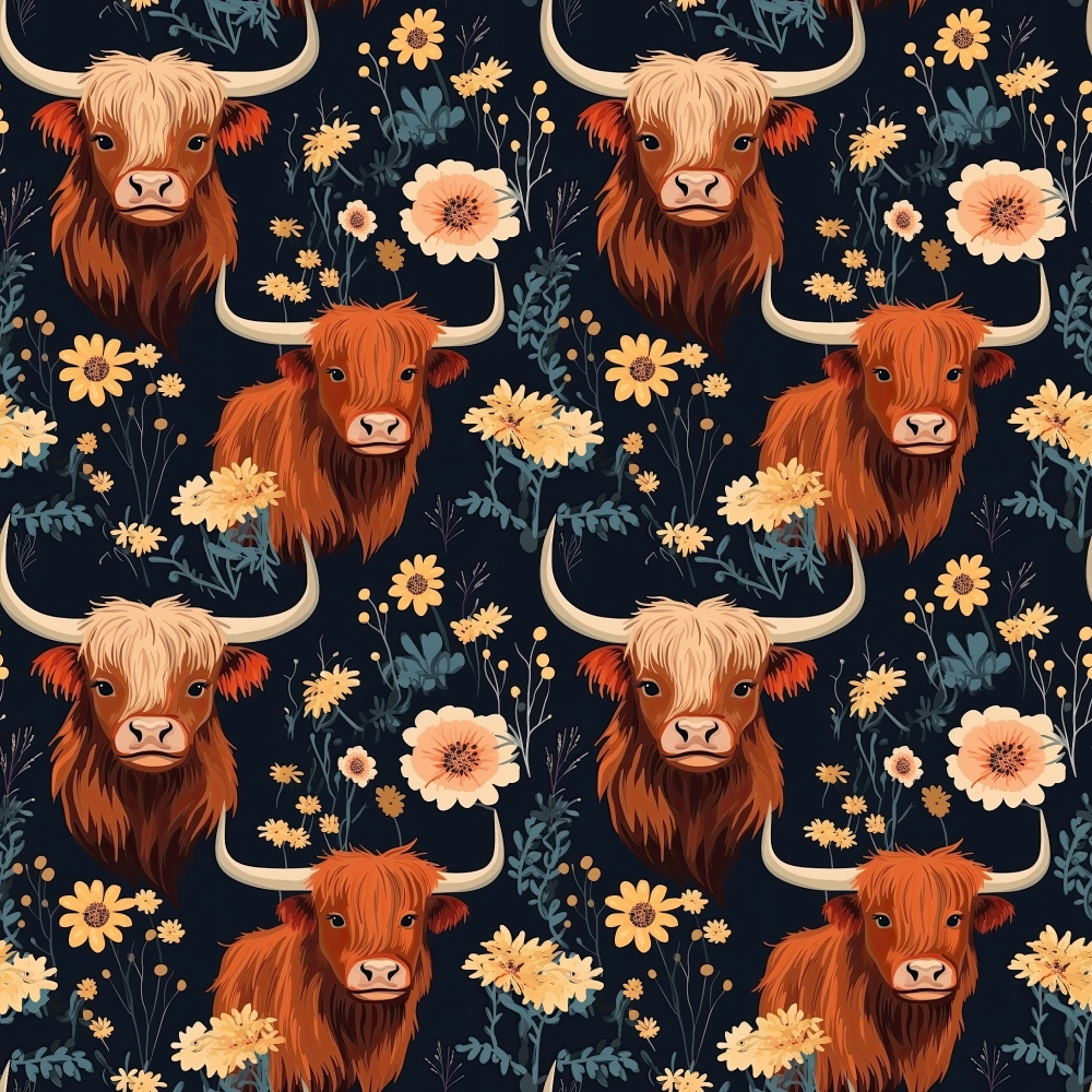 Bovine Blooms Pattern 5 Minky Fabric