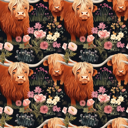 Bovine Blooms Pattern 6 Minky Fabric