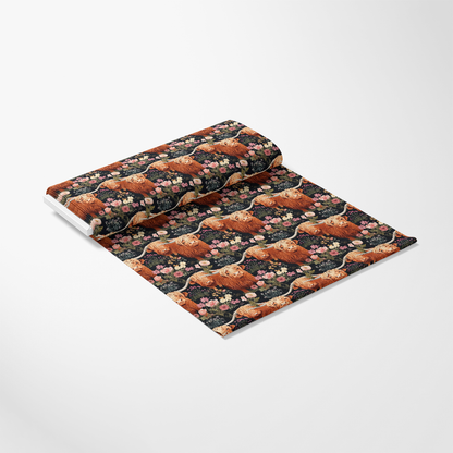 Floral Highland Cows Pattern 6 Quilting Cotton Fabric