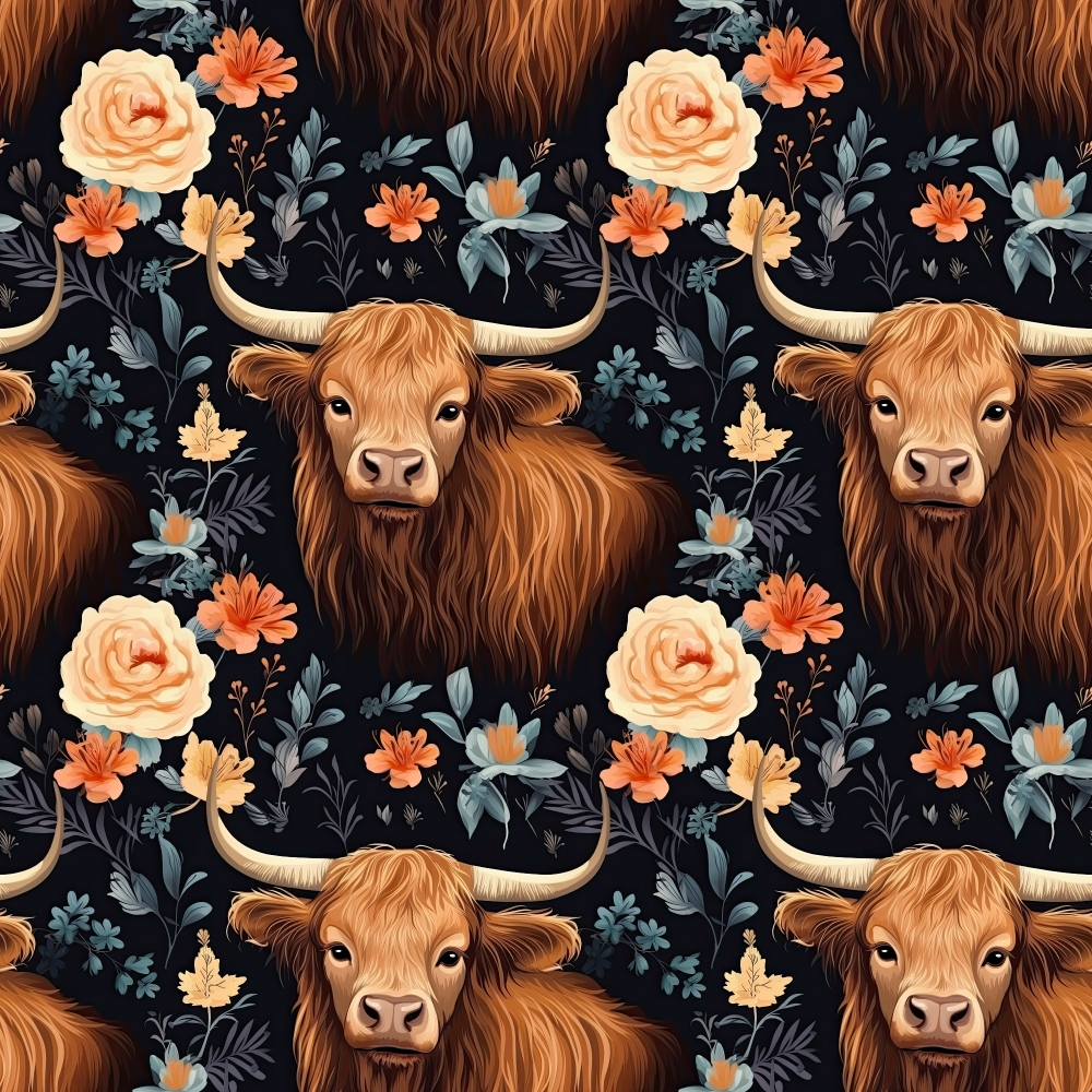 Bovine Blooms Pattern 7 Minky Fabric