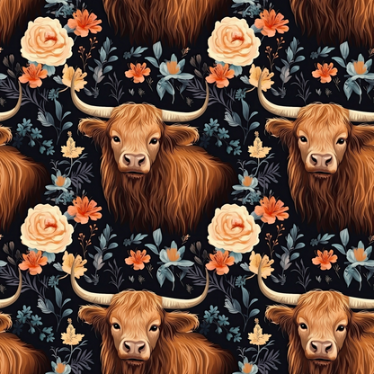Bovine Blooms Pattern 7 Minky Fabric
