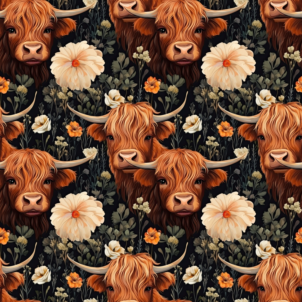 Bovine Blooms Pattern 8 Minky Fabric