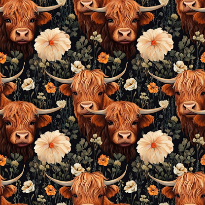 Bovine Blooms Pattern 8 Minky Fabric