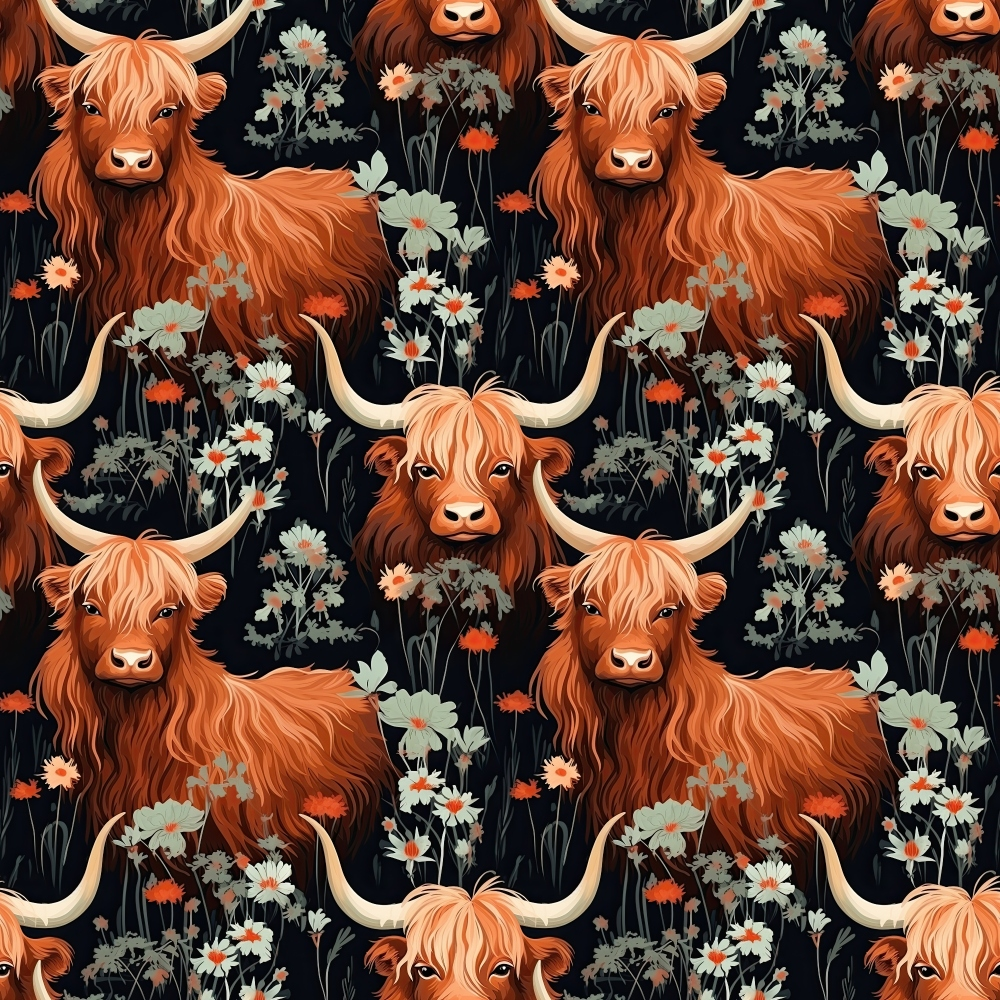 Bovine Blooms Pattern 9 Minky Fabric