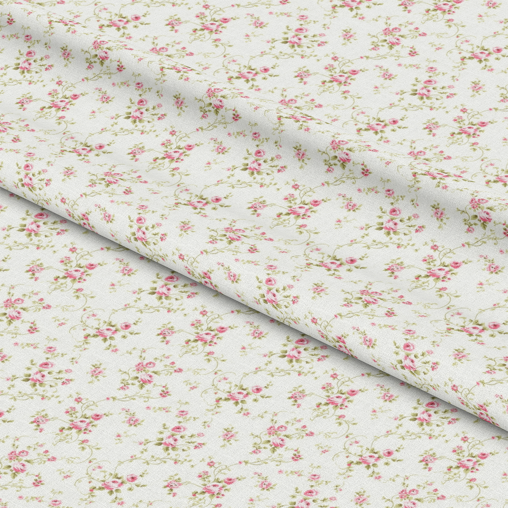 Floral Pink Cottage Gardens Pattern 11 Quilting Cotton Fabric