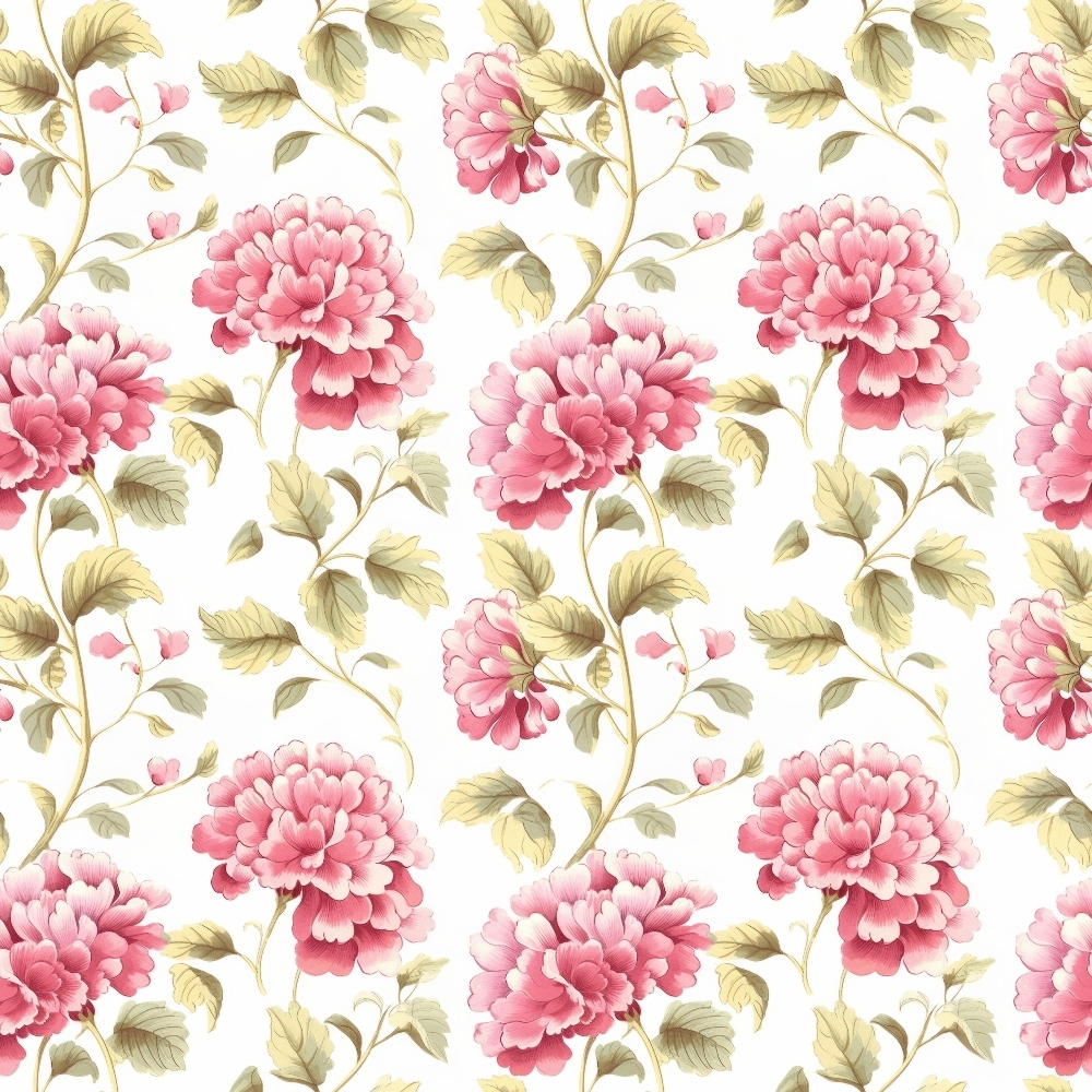 Floral Pink Cottage Gardens Pattern 12 Quilting Cotton Fabric