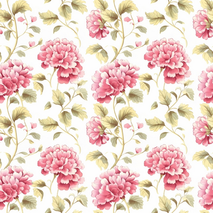Floral Pink Cottage Gardens Pattern 12 Quilting Cotton Fabric