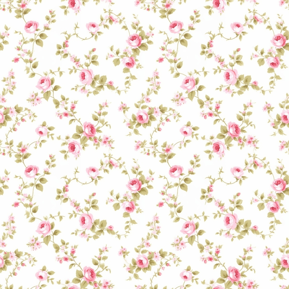 Floral Pink Cottage Gardens Pattern 6 Quilting Cotton Fabric