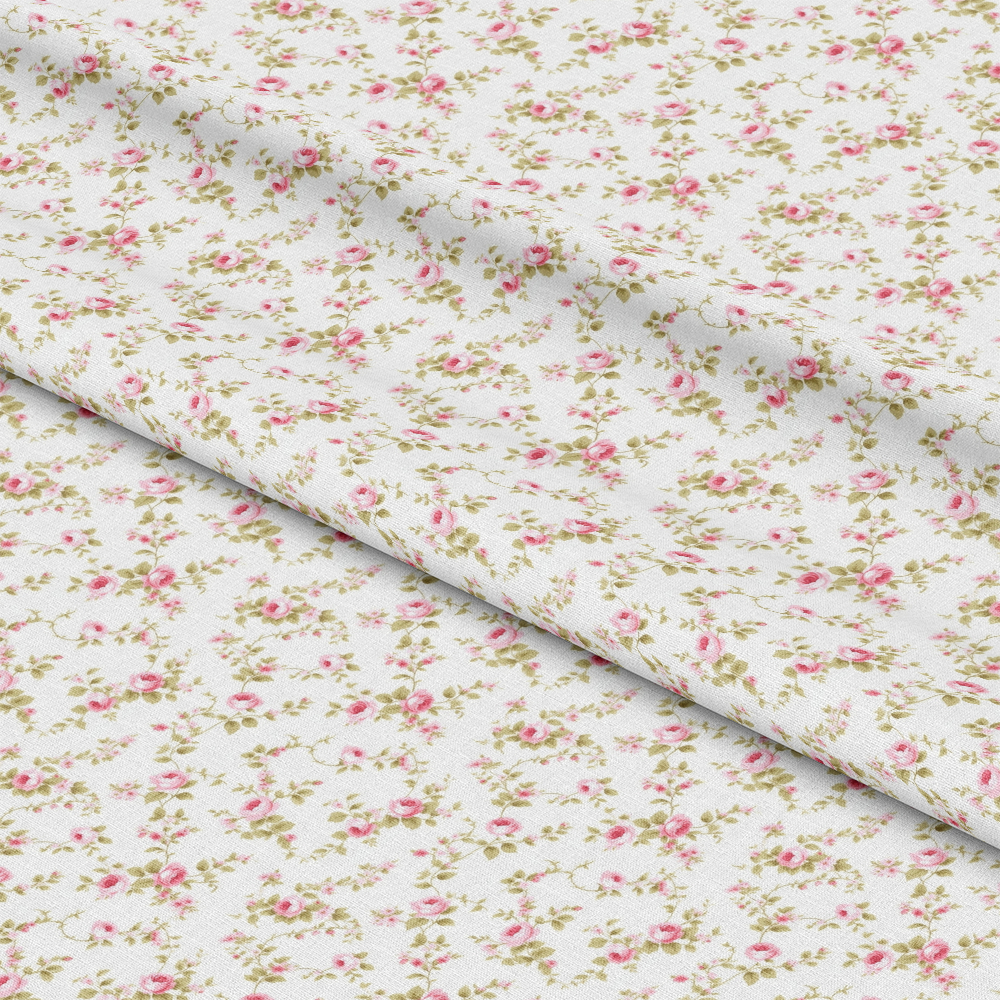 Floral Pink Cottage Gardens Pattern 6 Quilting Cotton Fabric