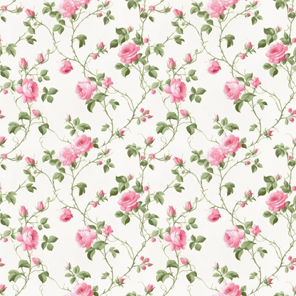 Floral Pink Cottage Gardens Pattern 9 Quilting Cotton Fabric