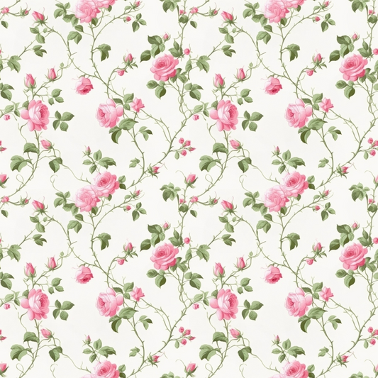 Floral Pink Cottage Gardens Pattern 9 Quilting Cotton Fabric