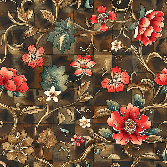 Floral Scrollwork Pattern 4 Quilting Cotton Fabric