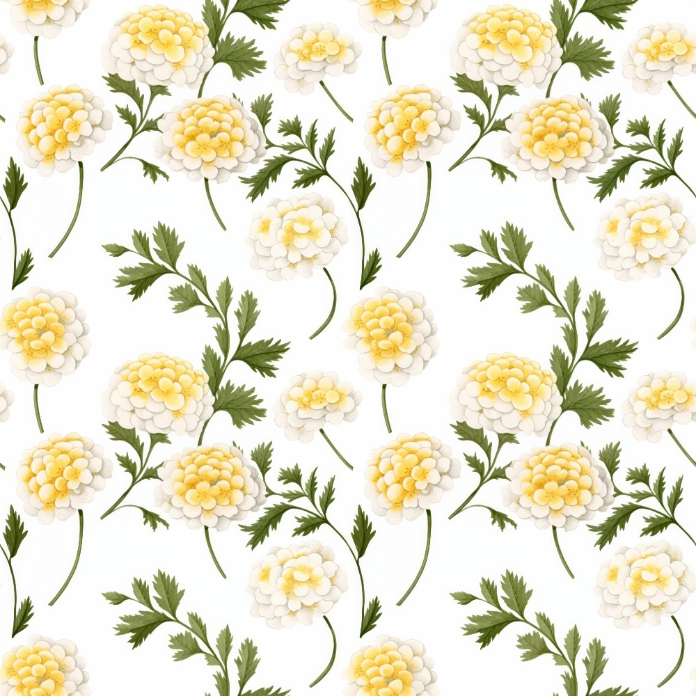 Floral Yellow Cottage Gardens Pattern 12 Quilting Cotton Fabric