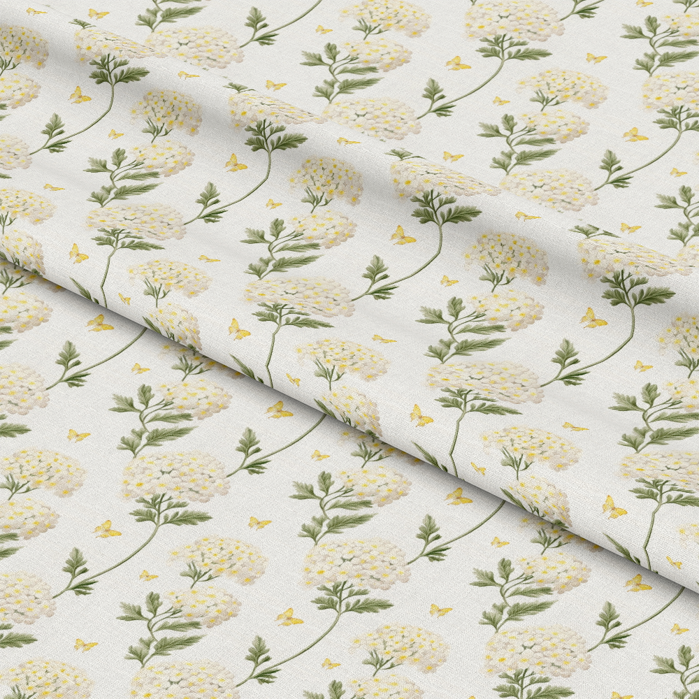 Floral Yellow Cottage Gardens Pattern 9 Quilting Cotton Fabric