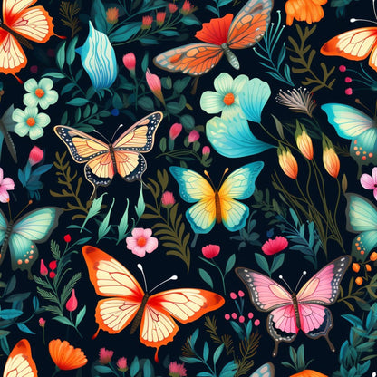 Flutter Garden Pattern 10 Minky Fabric
