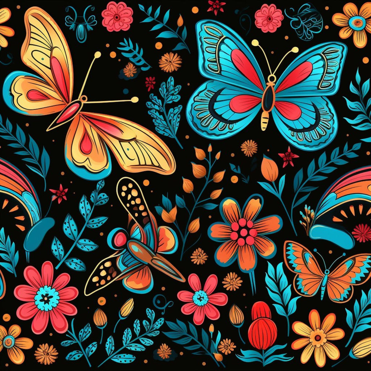 Flutter Garden Pattern 11 Minky Fabric