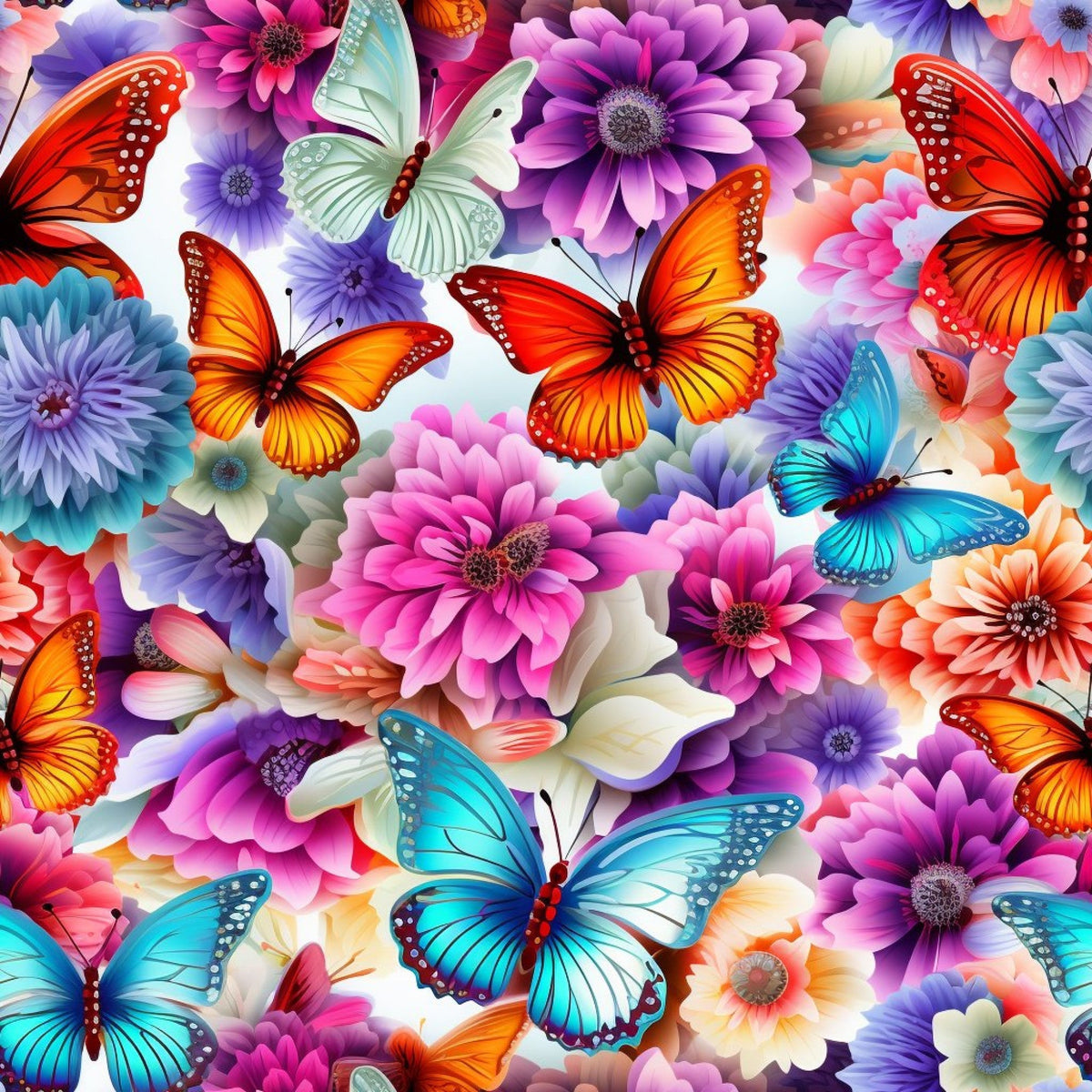 Flutter Garden Pattern 1 Minky Fabric