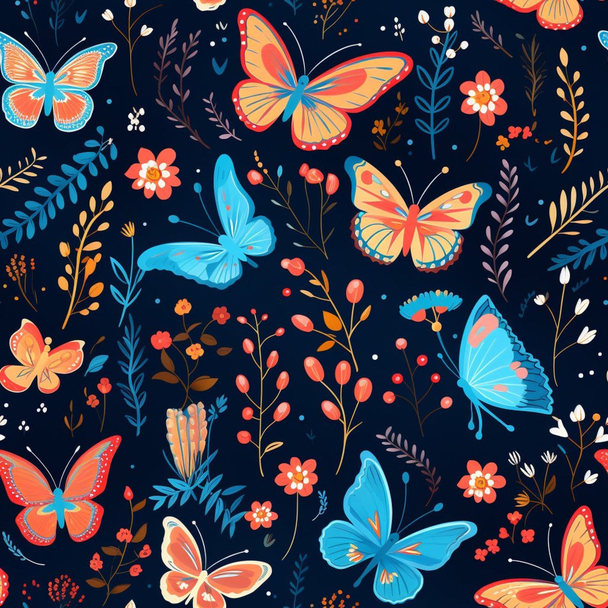 Flutter Garden Pattern 3 Minky Fabric