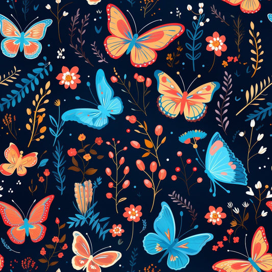 Floral Butterfly Pattern 3 Quilting Cotton Fabric