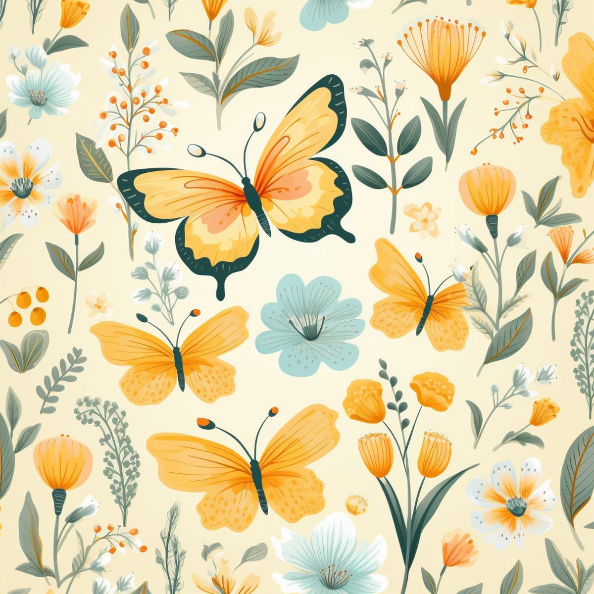 Flutter Garden Pattern 5 Minky Fabric