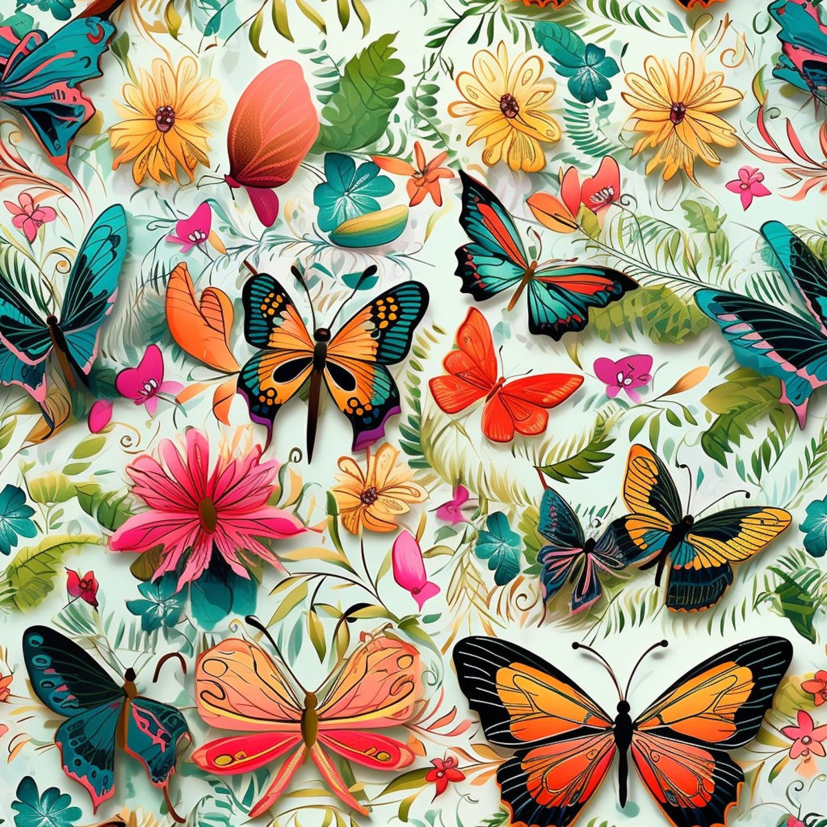 Flutter Garden Pattern 7 Minky Fabric