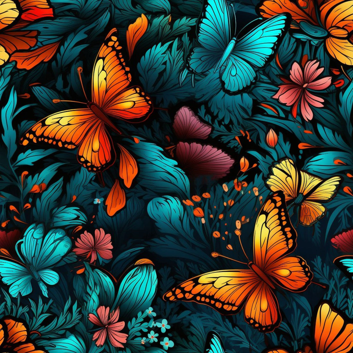 Flutter Garden Pattern 8 Minky Fabric
