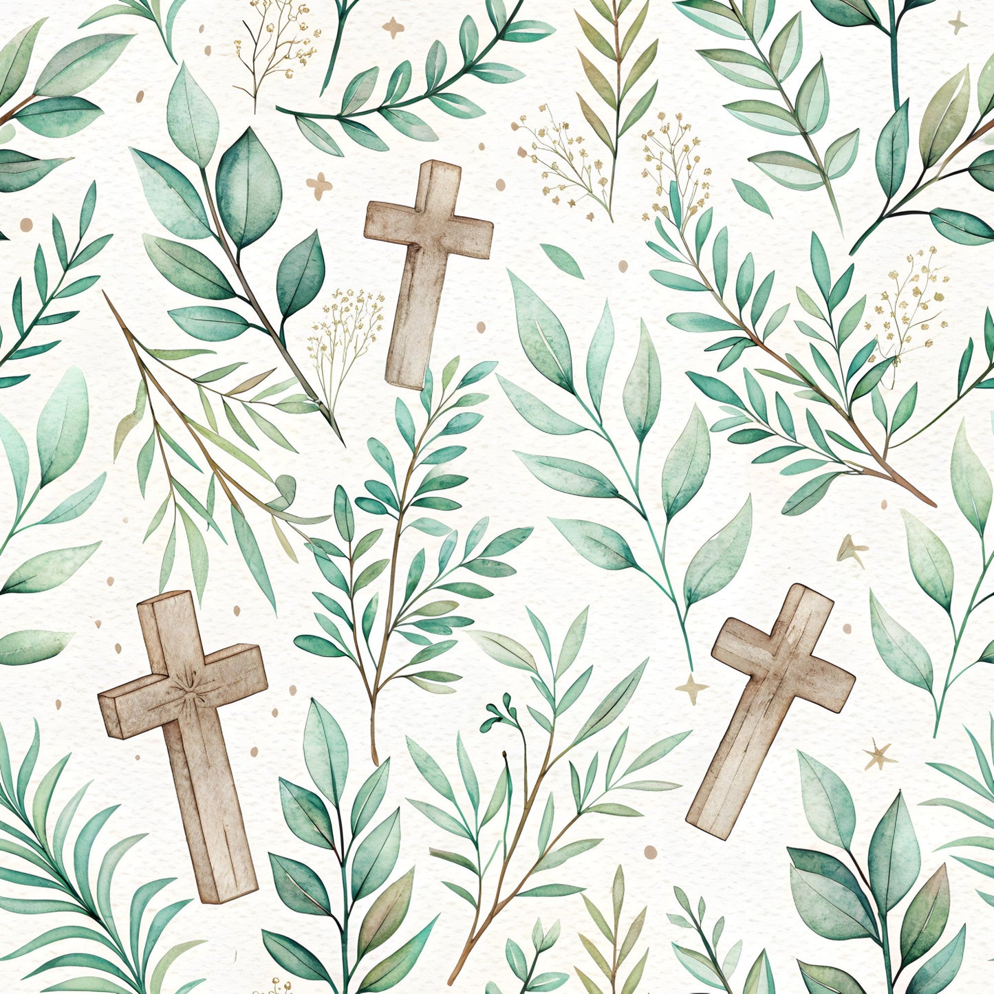 Floral Christian Faith Pattern 4 Quilting Cotton Fabric